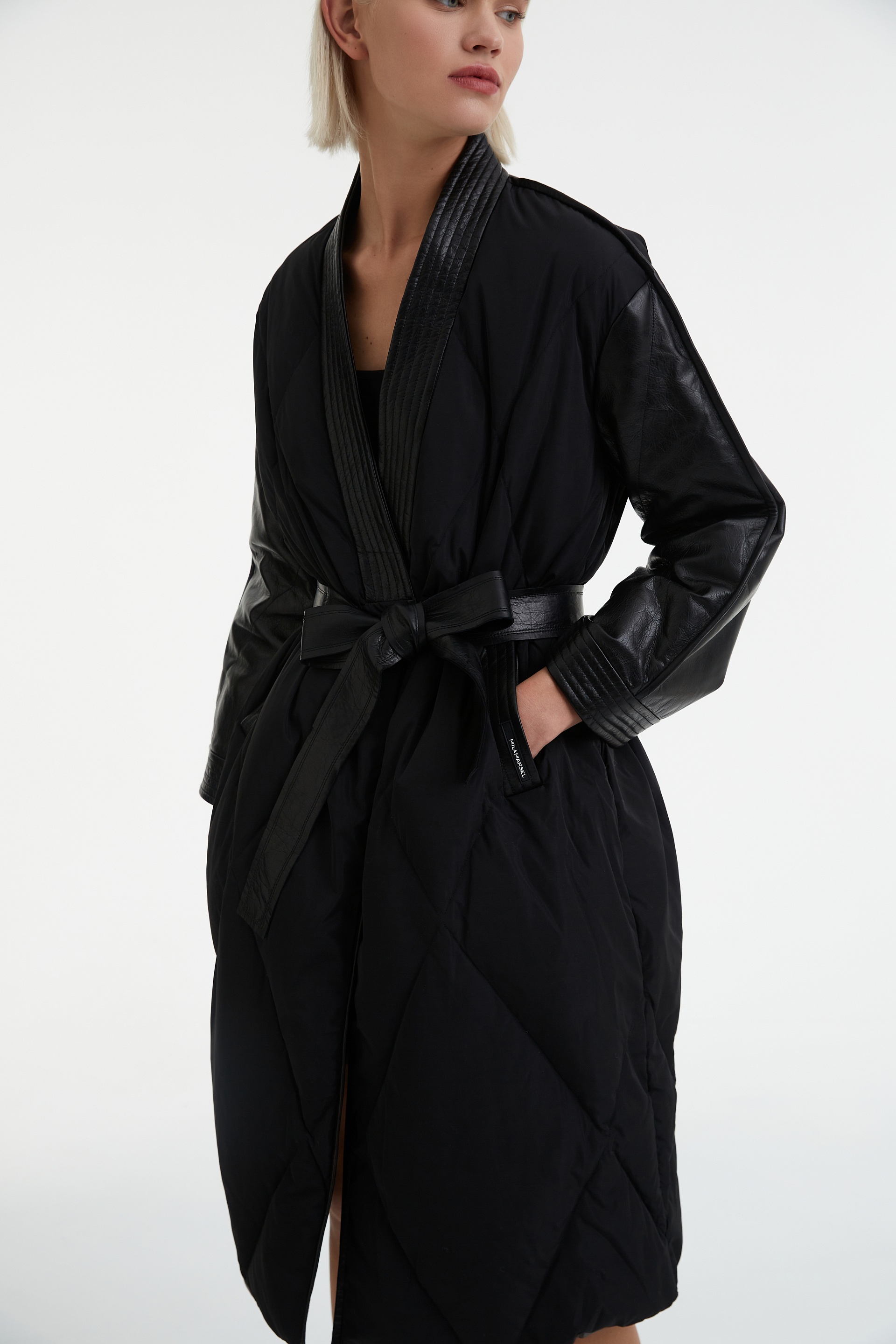 Плащ с поясом Черника, фото 2