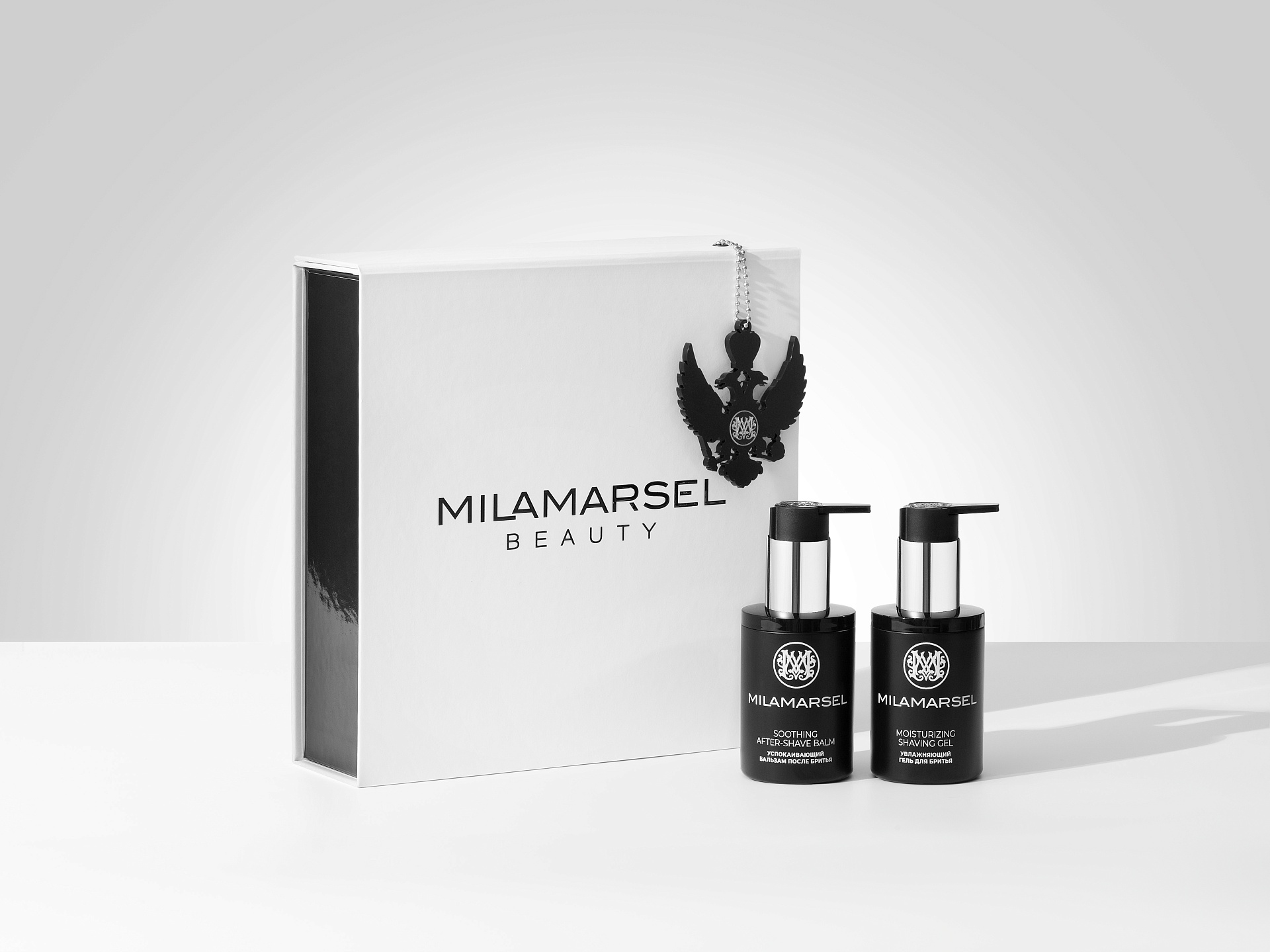 Подарочный набор для мужчин: Увлажняющий гель для бритья и Успокаивающий бальзам после бритья MILAMARSEL, фото